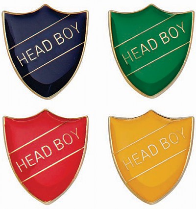 METAL SHIELD PIN BADGES - HEAD BOY (SB16105X)